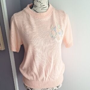 Vintage Bay Point Threads Peach Knit Sweater